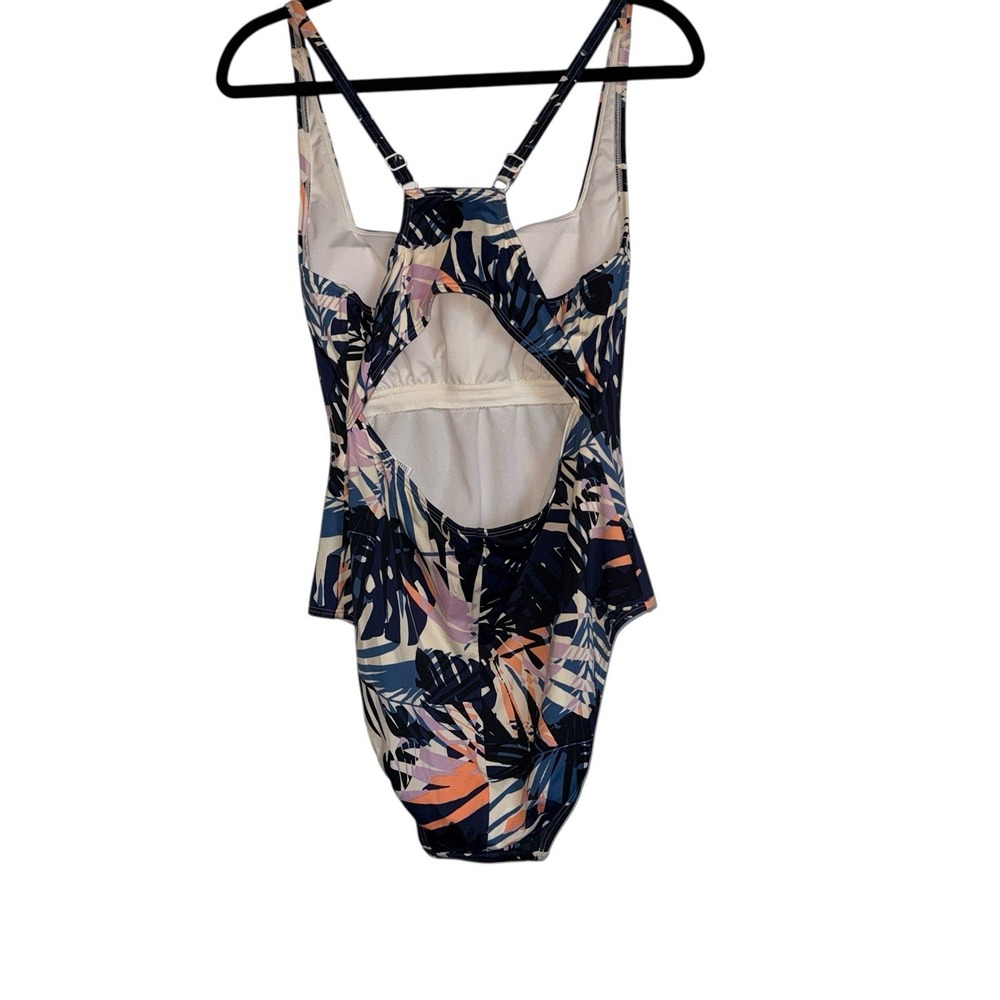 Surf Inspired Outdoor Beach L.L.Bean Womens Palm Print One Piece Swimsuit Sz 122 - Picture 3 of 10